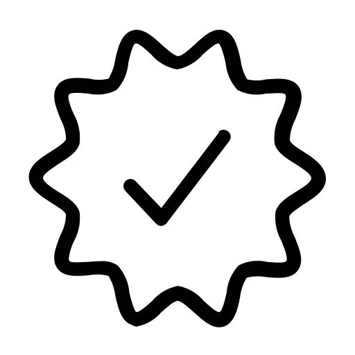 Uma estrela com um símbolo de check no centro.