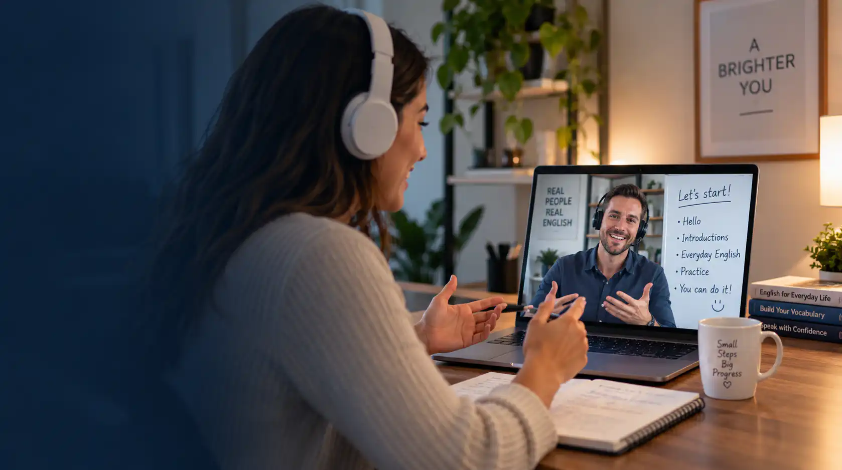 Aula particular de inglês para iniciantes com professor nativo online
